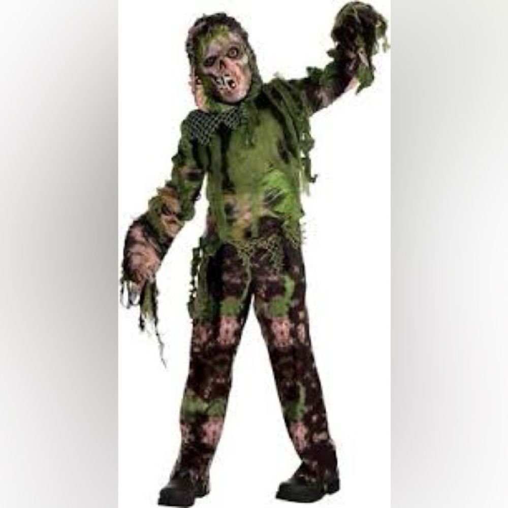 🔥Marsh Monster Zombie Ghoul Suit Dress Up Halloween Child Costumes Sz 14-16 New